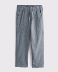 Linen-Blend Relaxed Straight Pull-On Pant