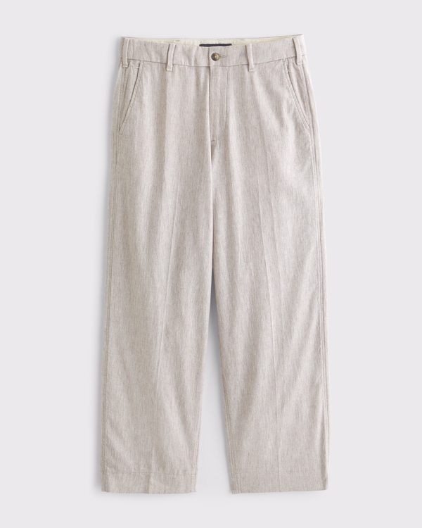 Linen-Blend Baggy Trouser