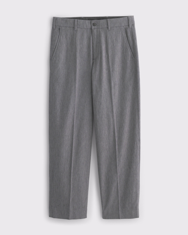 Linen-Blend Baggy Trouser, Grey view 1