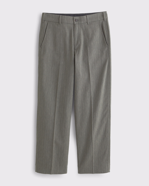 Linen-Blend Baggy Trouser, Olive view 1
