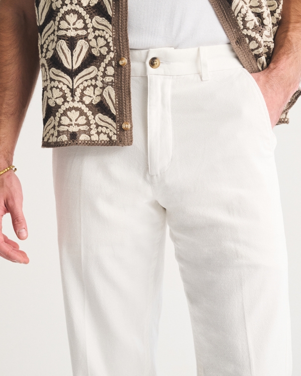 Linen-Blend Relaxed Straight Trouser