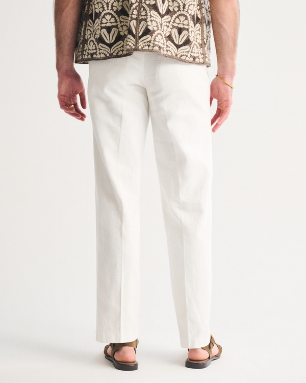 Linen-Blend Relaxed Straight Trouser