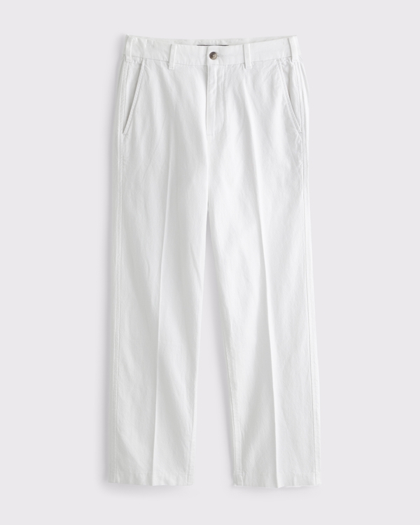 Linen-Blend Relaxed Straight Trouser