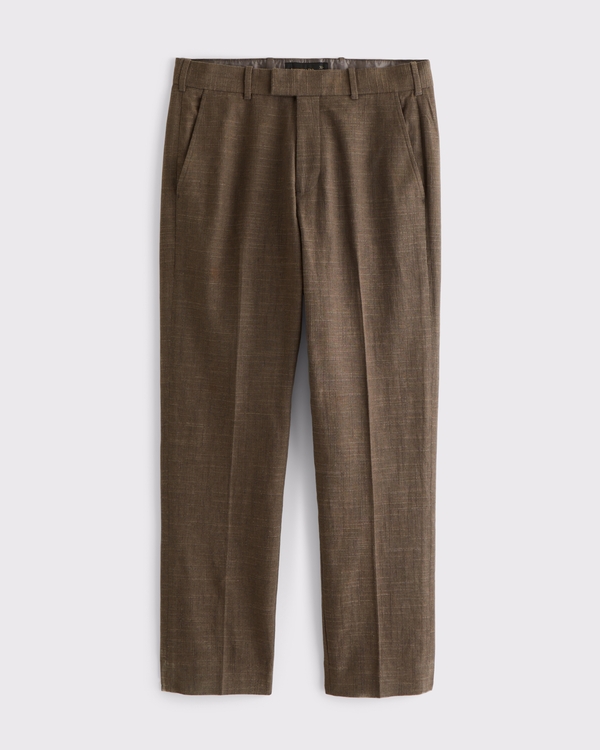 The A&F Collins Slim Linen-Blend Suit Pant, Dark Brown view 1