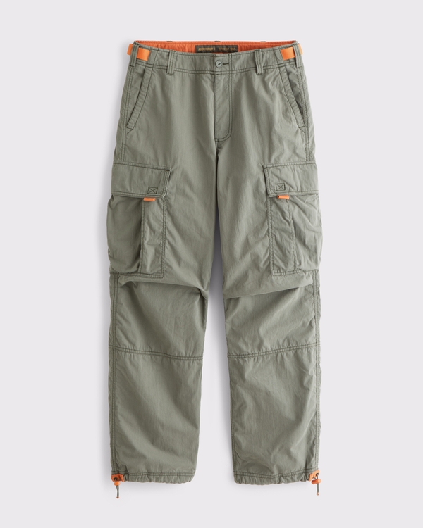 Baggy Parachute Pant, Olive Gray view 1