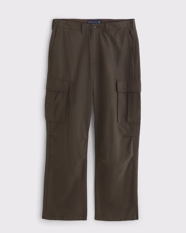 Baggy Cargo-Hose mit cleaner Silhouette, Kaffeebraun (dunkel) view 1