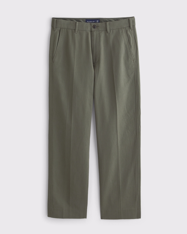 Relaxed Straight Trouser, Olive Gray view 1