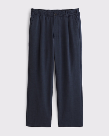 Relaxed Straight Pleated Hybrid Waist Trouser