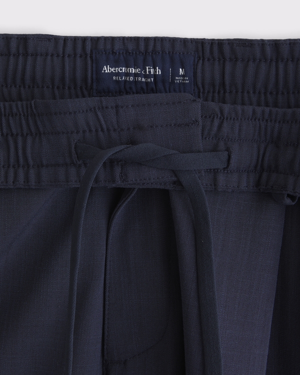パンツ Abercrombie & Fitch carry Men's Relaxed Straight Pleated Hybrid Waist Trouser | Men's