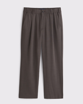 Relaxed Straight Pleated Hybrid Waist Trouser