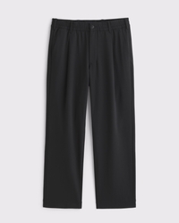 Relaxed Straight Pleated Hybrid Waist Trouser