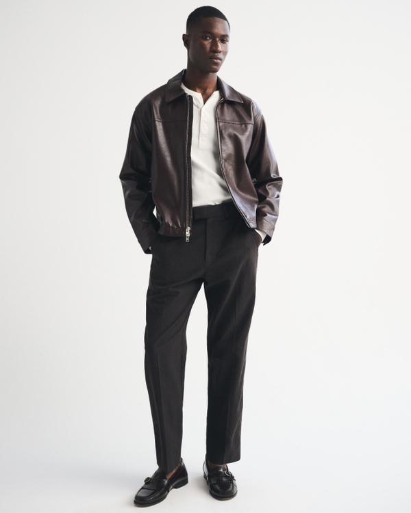 The A&F Collins Linen-Blend Suit Pant, Espresso Stripe view 1