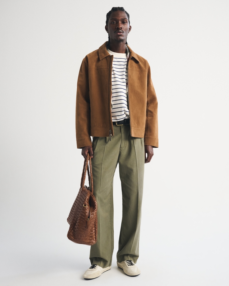 Cotton-Blend Pleated Baggy Trouser - thumbnail 4