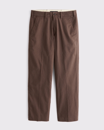 Tailored Linen-Blend Relaxed Straight Trouser from Abercrombie & Fitch - $85