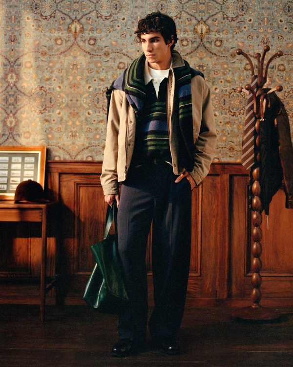 Menswear Baggy Trouser, Deep Navy view 2