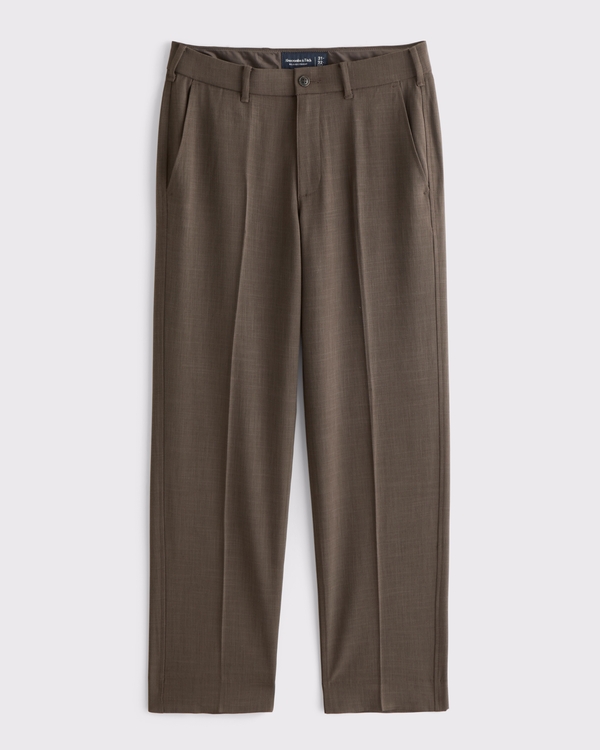 Menswear Relaxed Straight Trouser, Chocolate Brown view 1