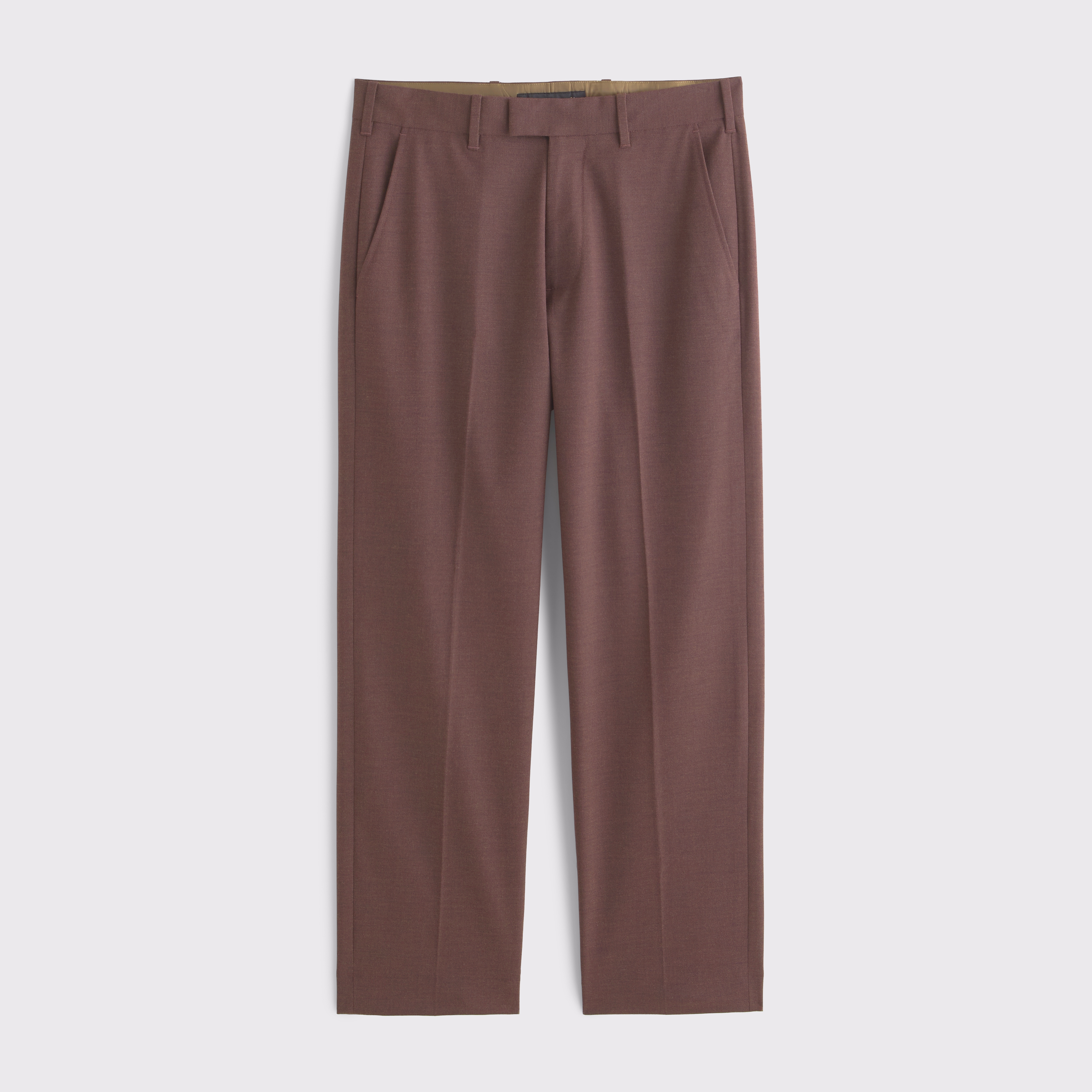 Мужские брюки Abercrombie & Fitch A&F Collins Relaxed Straight Suit Pant, цвет: Бордовый — фото 1