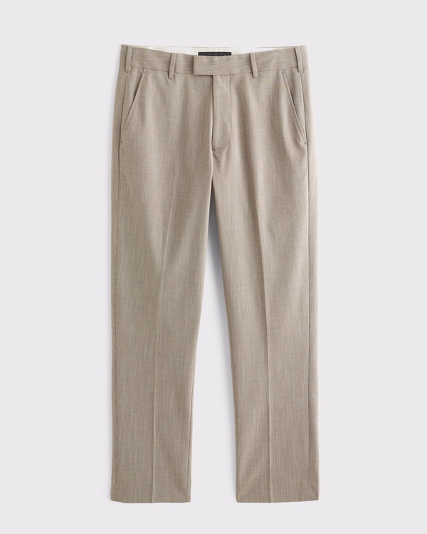 The A&F Collins Slim Suit Pant, Light Brown Texture view 1