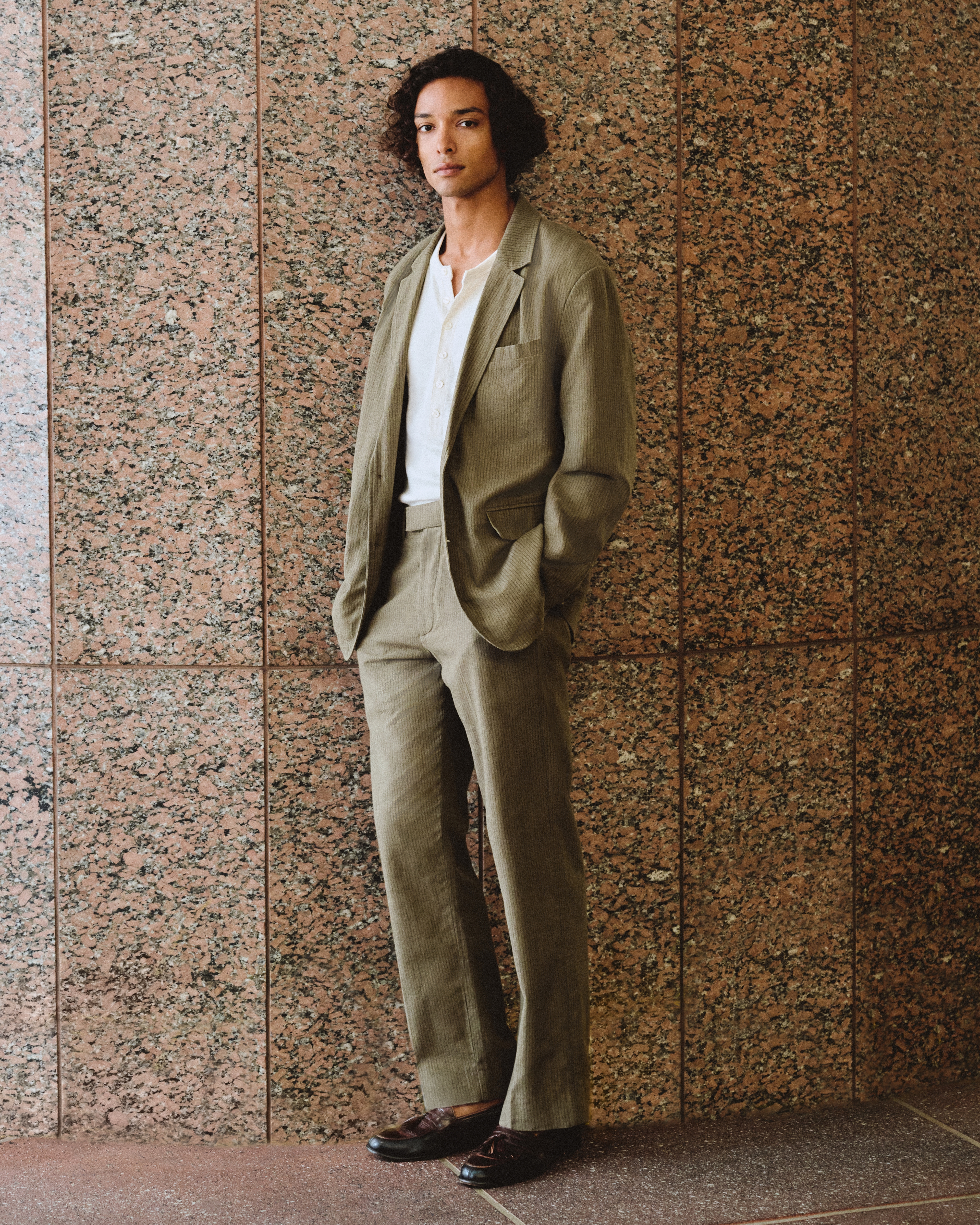 Мужские брюки Abercrombie & Fitch The A&F Collins Relaxed Straight Linen-Blend Suit Pant — фото 2