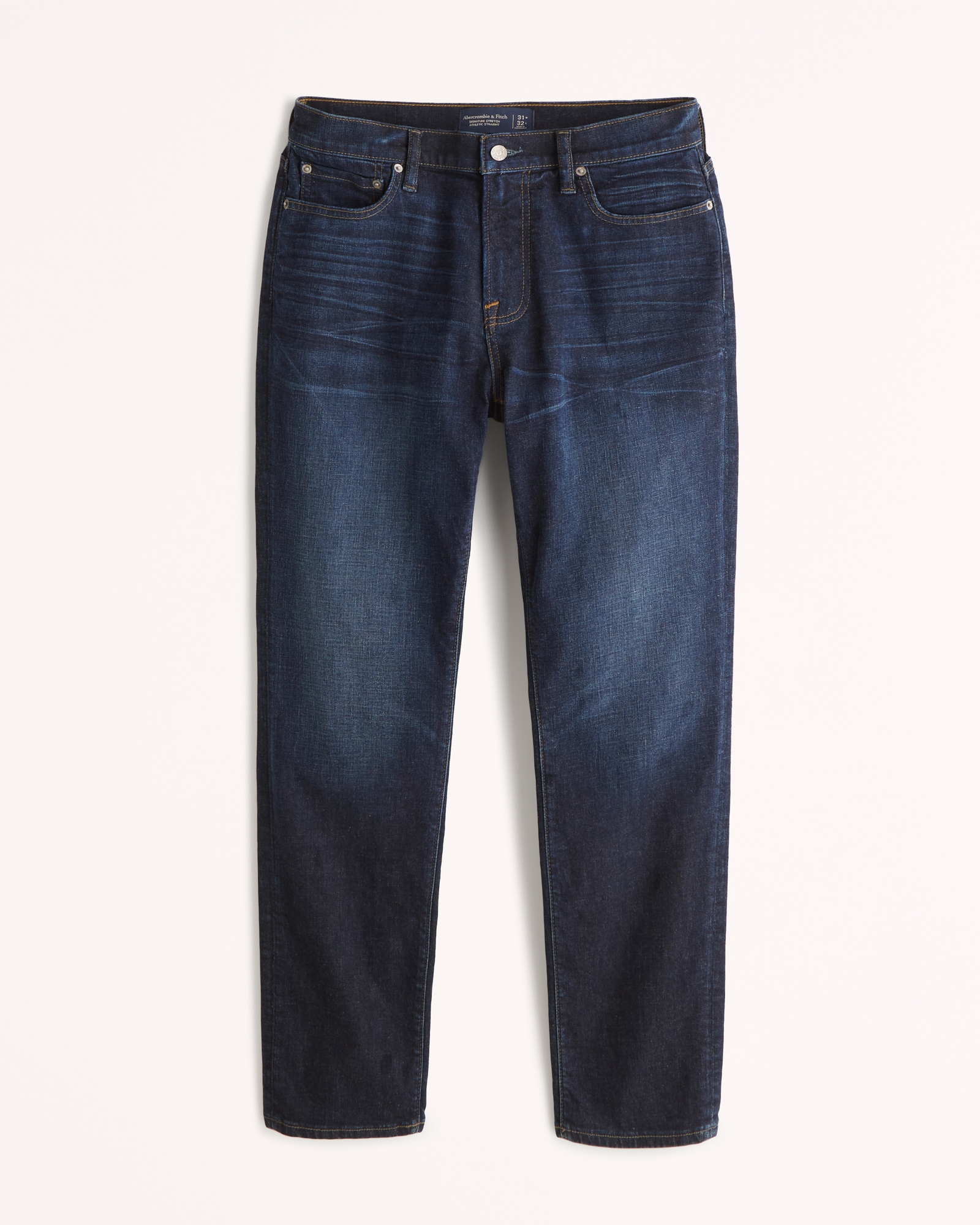 Abercrombie & Fitch ATHLETIC - Straight leg jeans - medium clean wash/blue  denim 