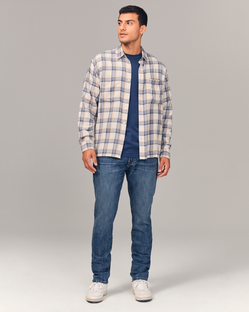 Abercrombie & Fitch ATHLETIC - Slim fit jeans - light wash/light-blue denim  