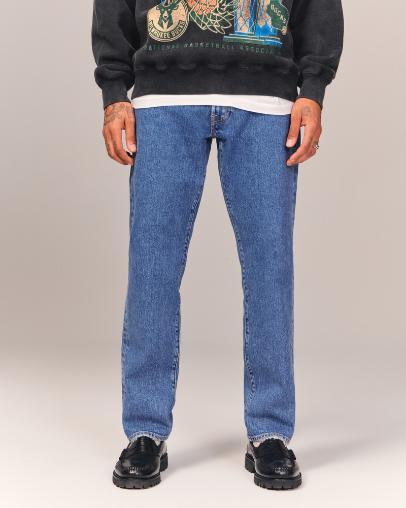 Abercrombie & Fitch ATHLETIC STRAIGHT MEDIUM - Straight leg jeans - blue  denim 