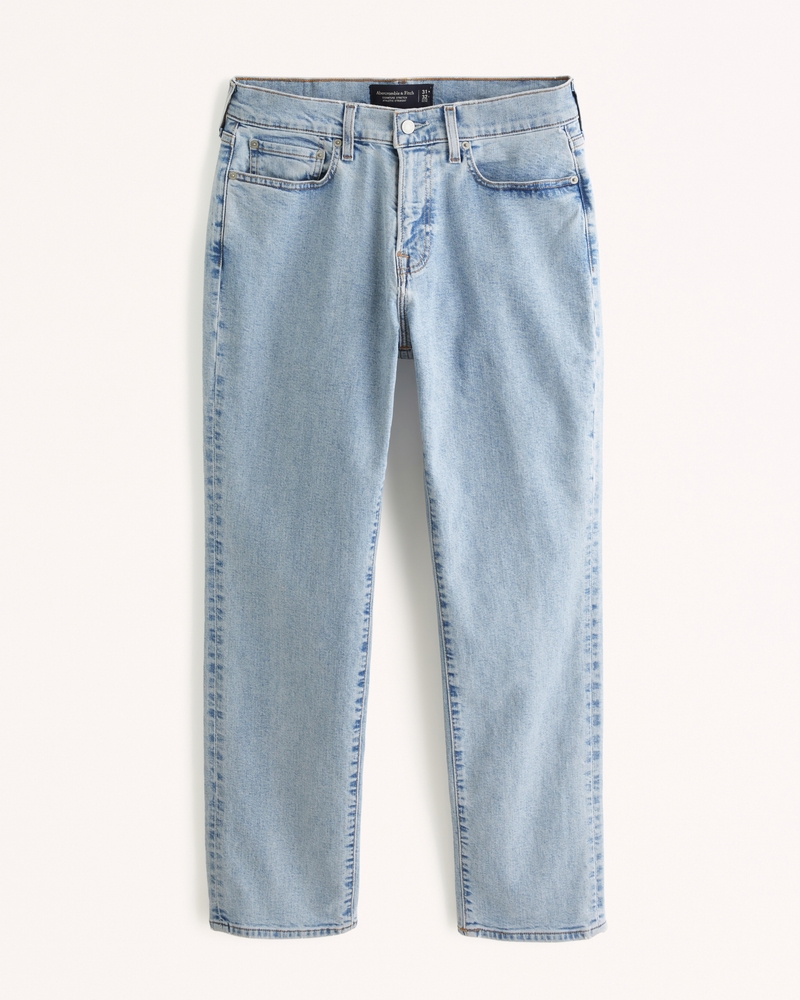 Abercrombie & Fitch athletic straight fit jeans in light wash