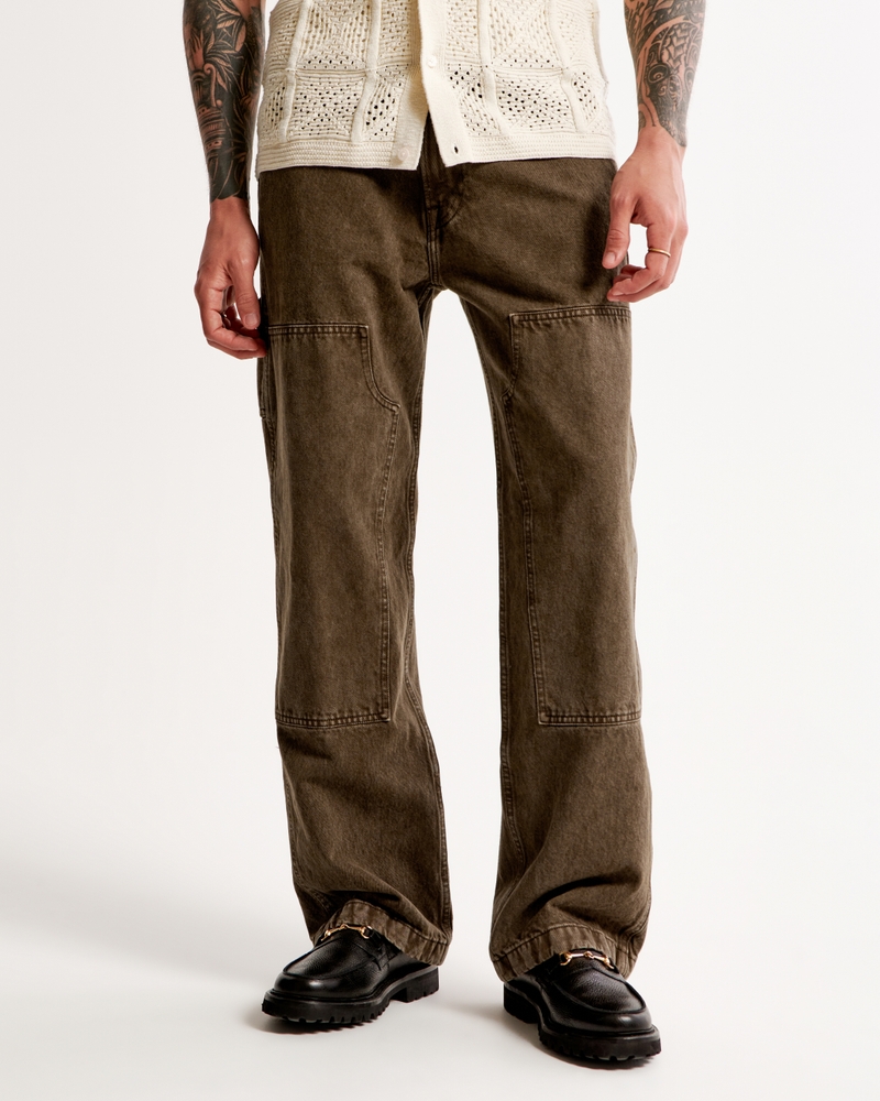 HOLLISTER STRAIGHT FIT CARGO PANT OLIVE GREEN MENS SIZE 32X32,32X34