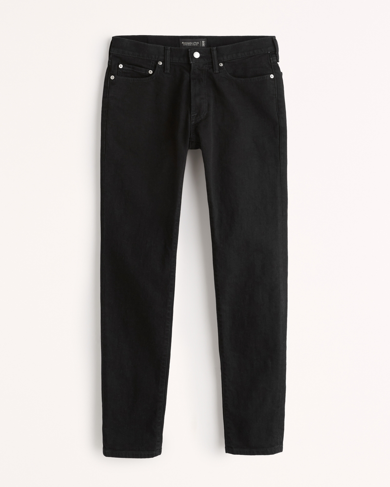 Essentials Men's Straight-Fit Stretch Jeans Black 30W x 28L