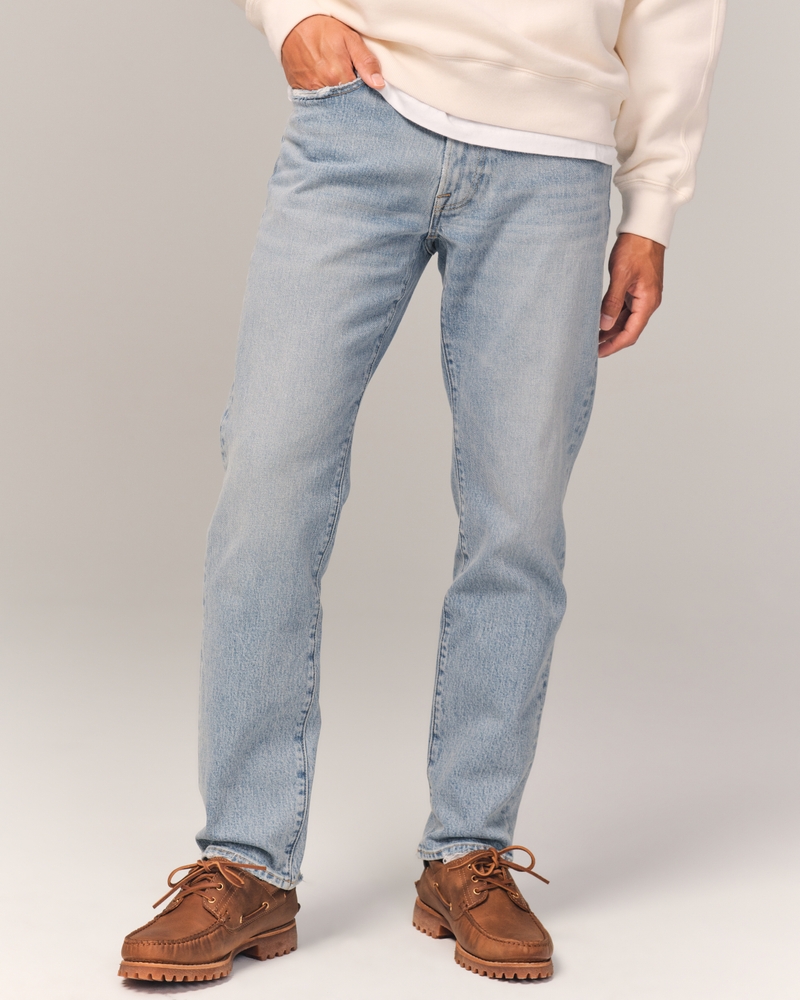Abercrombie & Fitch ATHLETIC STRAIGHT MEDIUM - Straight leg jeans - blue  denim 