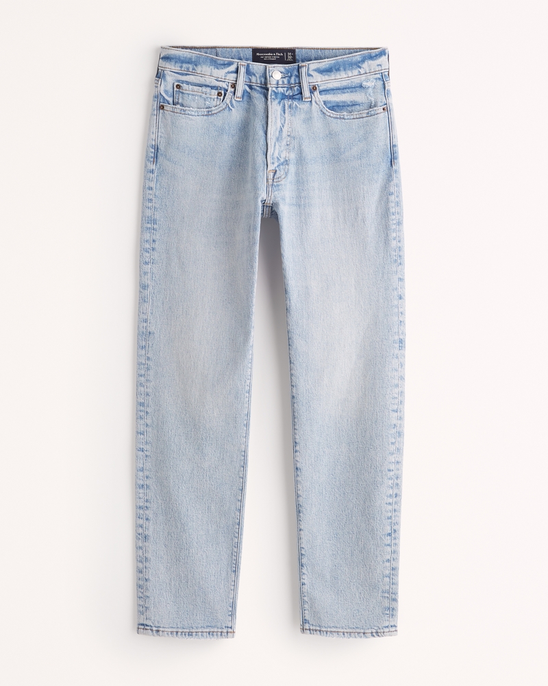 Men's 90s Straight Jean in Light Wash | Size 38 x 34 | Abercrombie & Fitch