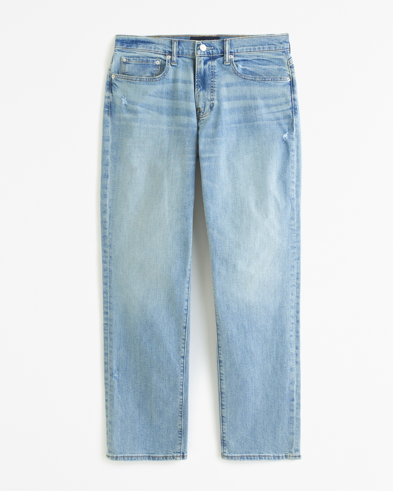 Abercrombie & Fitch athletic straight fit jeans in light wash