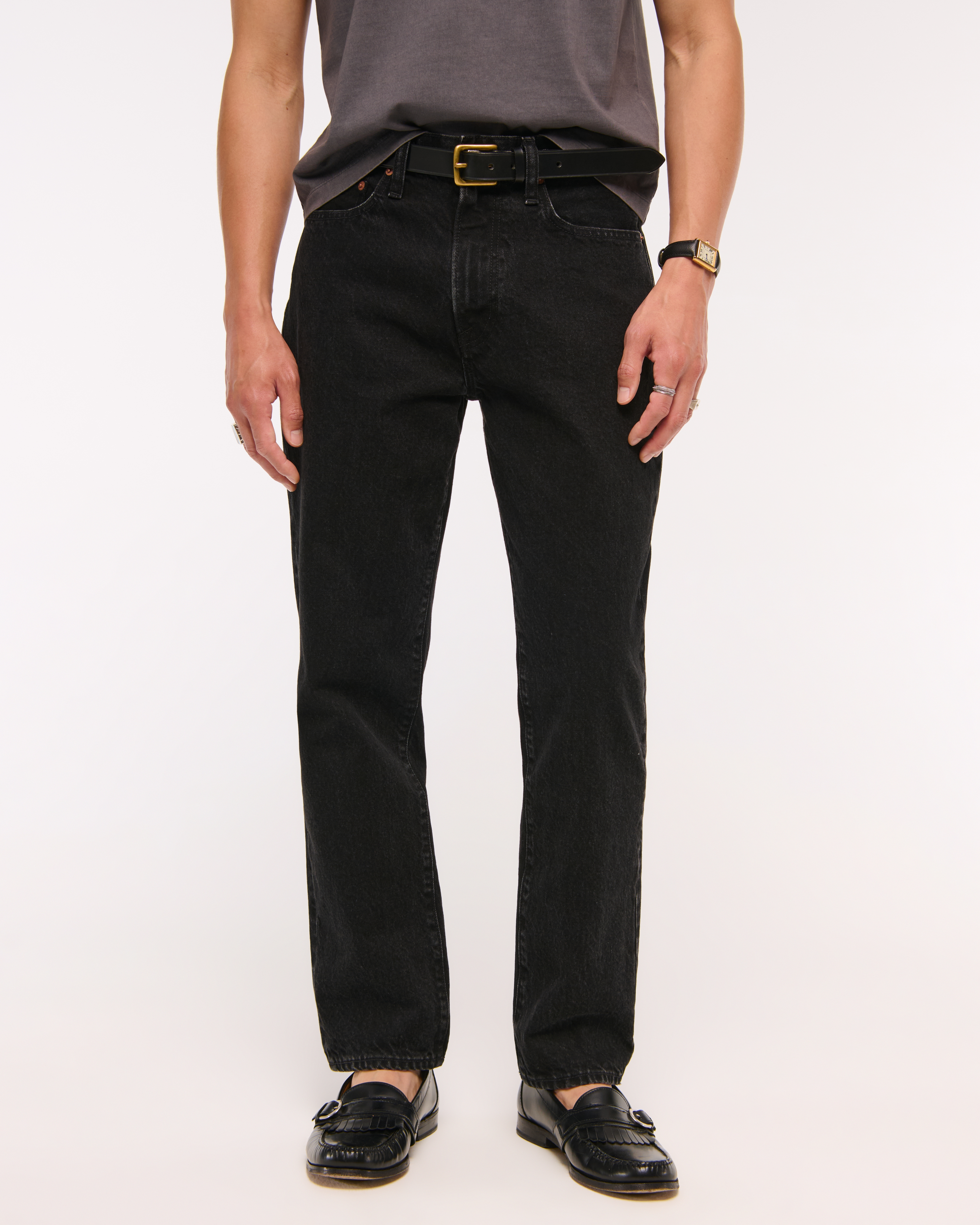 Мужские джинсы Abercrombie & Fitch Loose Jean, цвет: Чёрный — фото 3