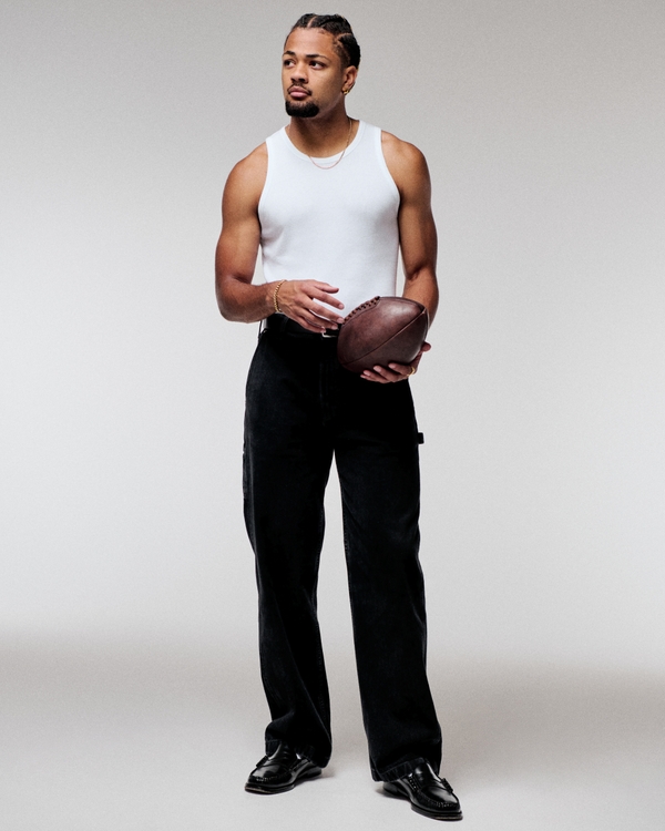 Baggy Workwear Jean, Black Wash view 1