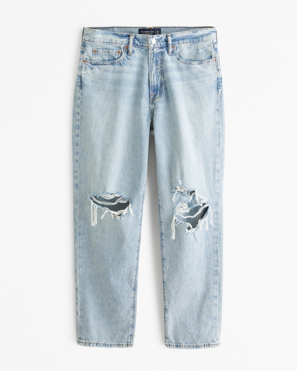 Lightweight Athletic Loose Jean, Light Ripped Wash