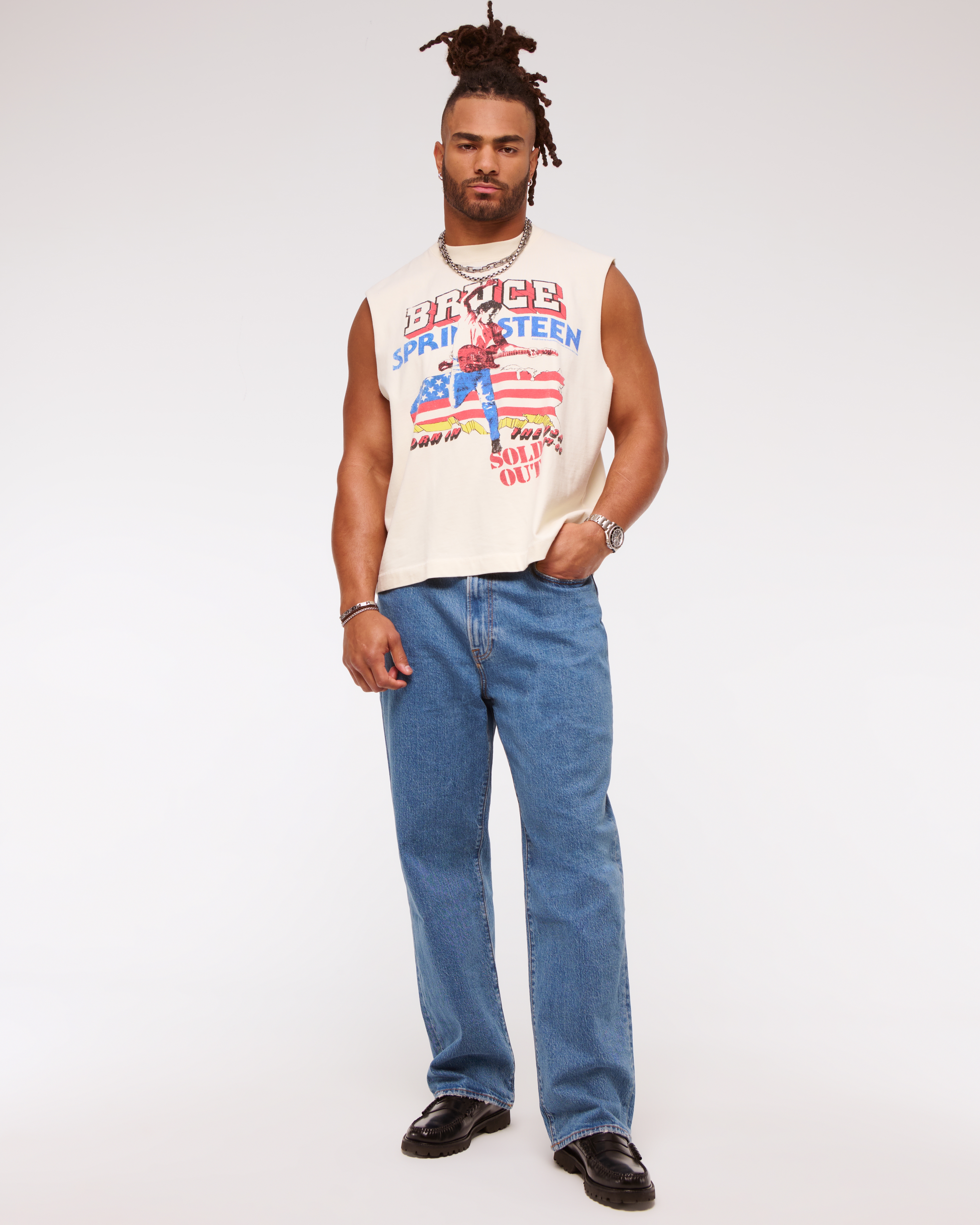 Abercrombie & Fitch Athletic Baggy Jean In Blue