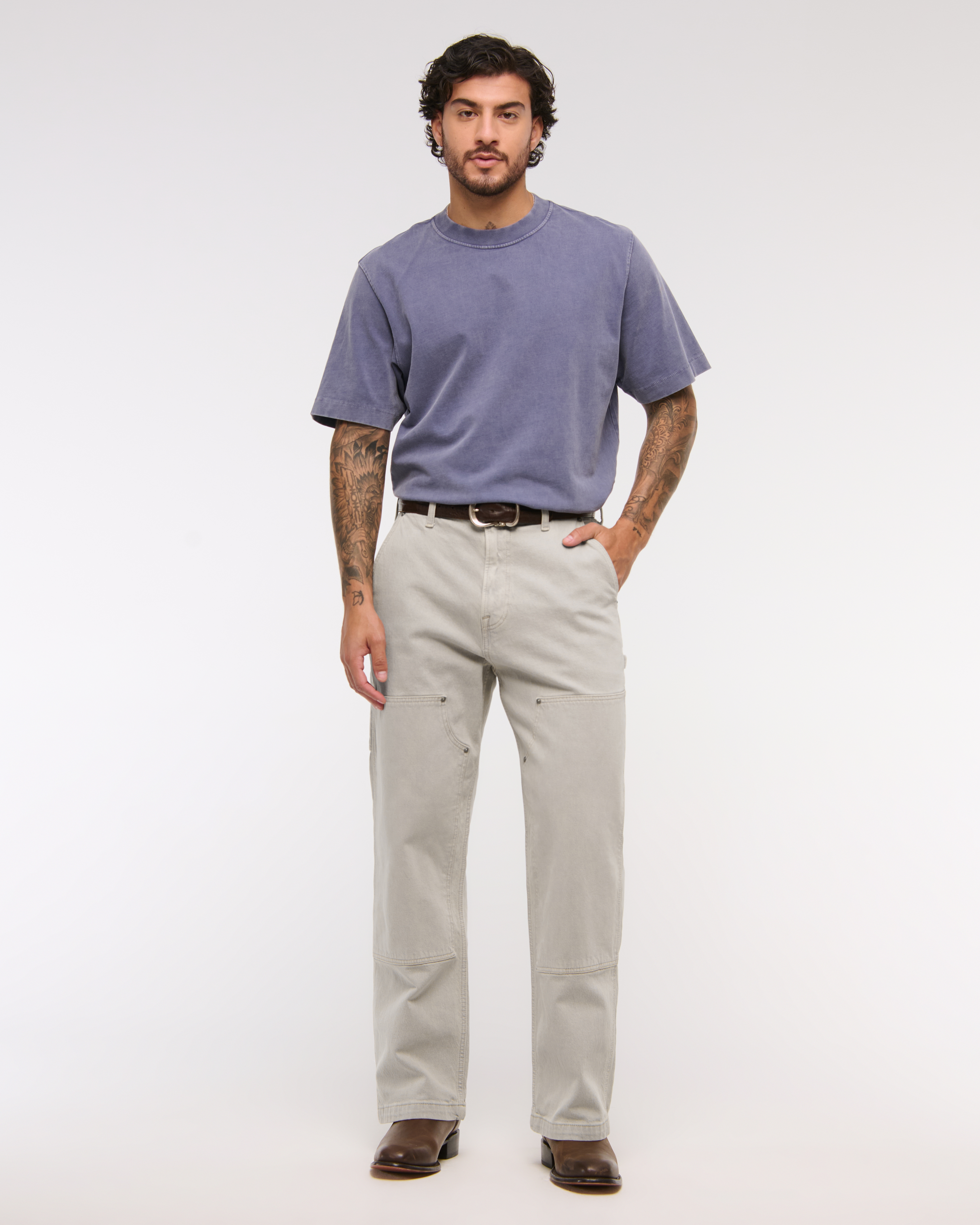 Abercrombie & Fitch Athletic Baggy Jean In Gray