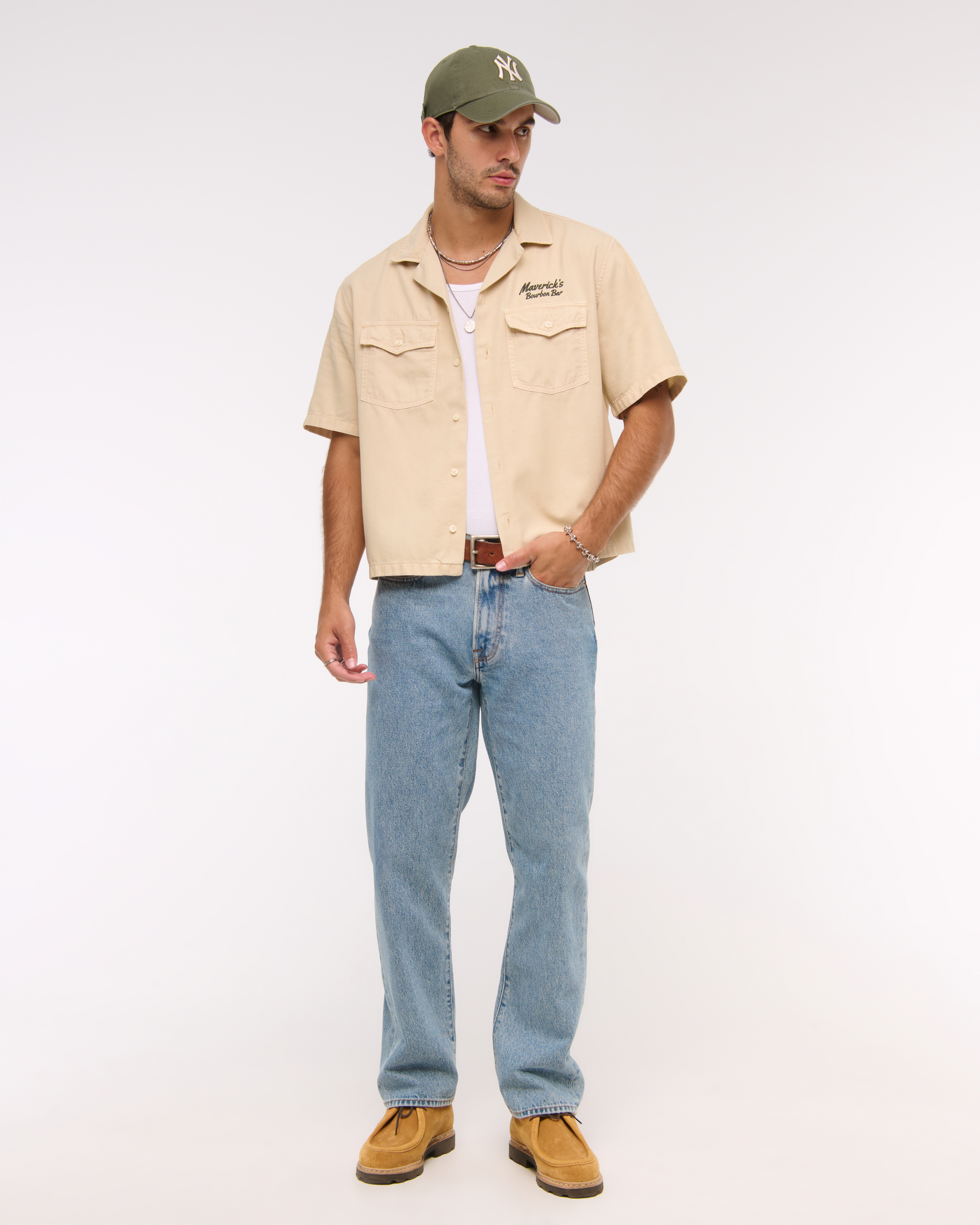 Abercrombie & Fitch Relaxed Straight Jean In Blue