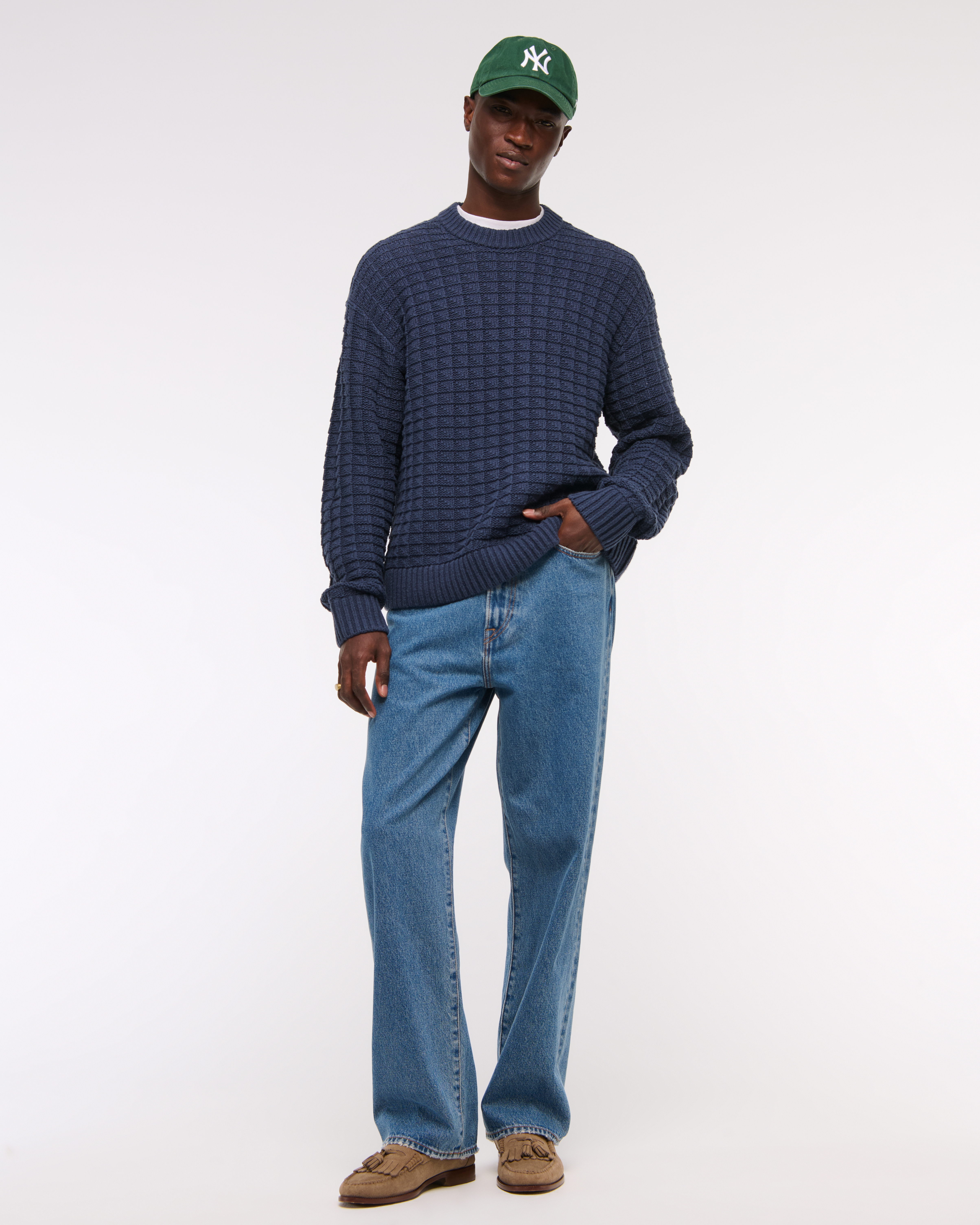 Abercrombie & Fitch Baggy Jean In Blue