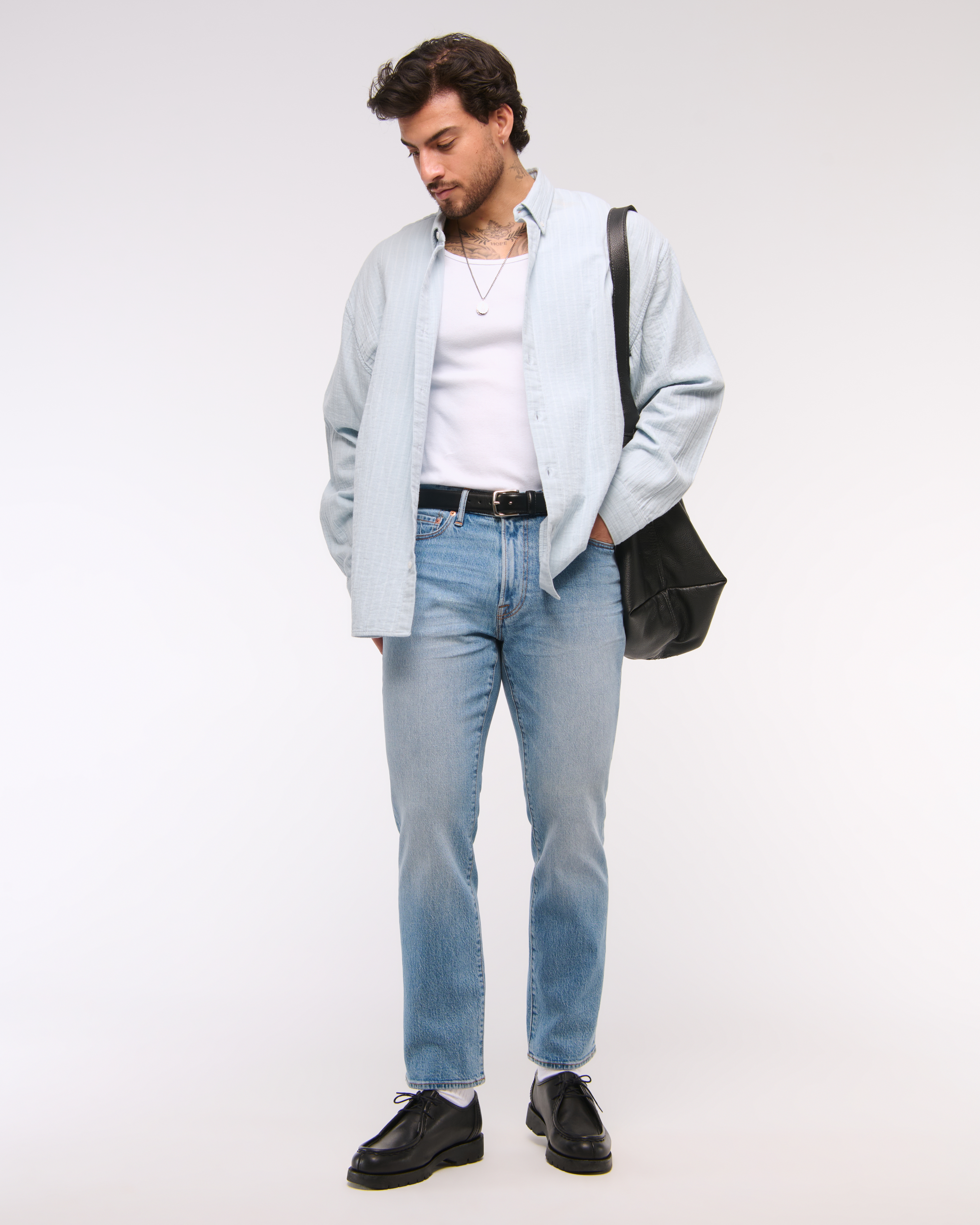 Abercrombie & Fitch Athletic Straight Jean In Blue