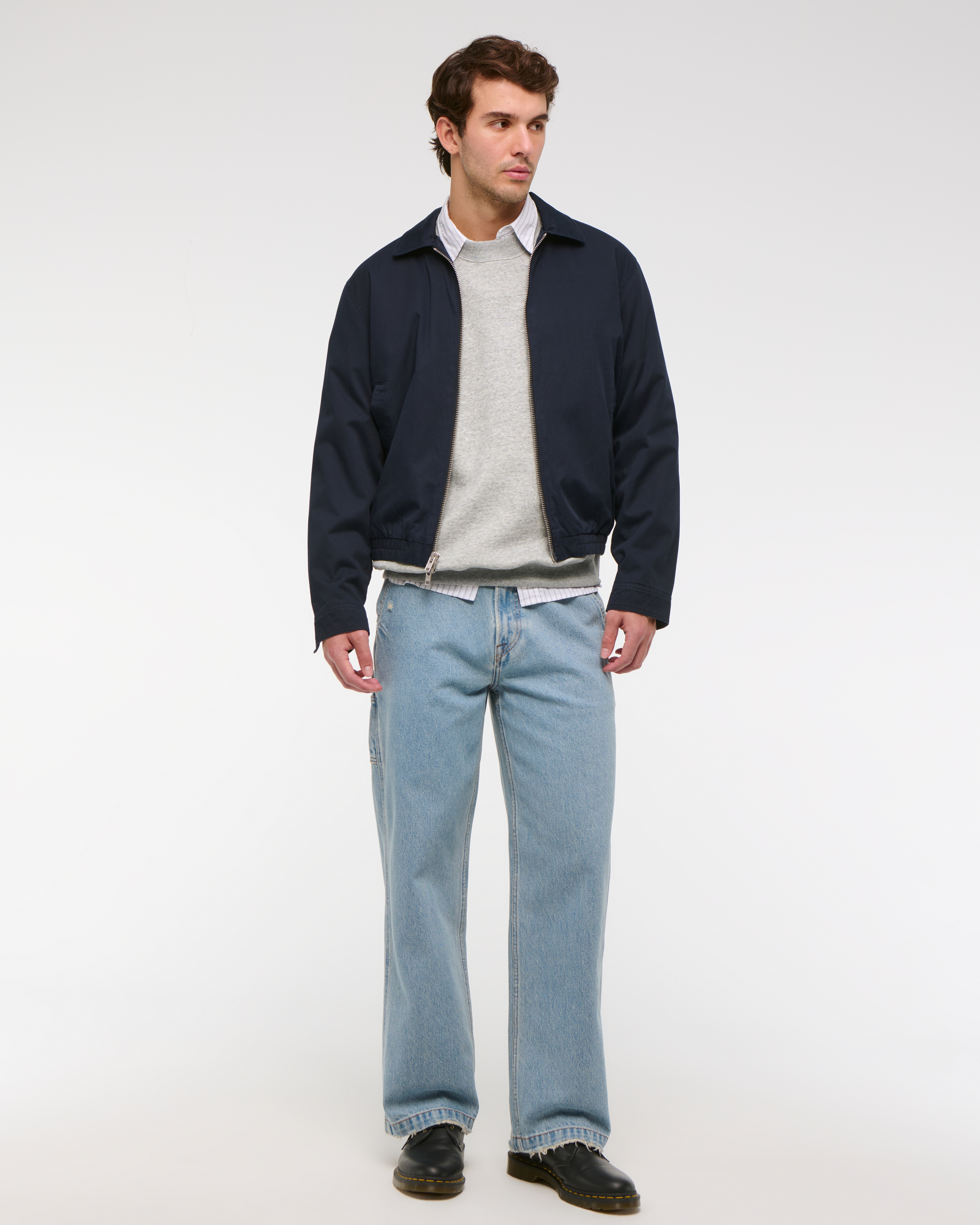 Abercrombie & Fitch Baggy Workwear Jean In Blue