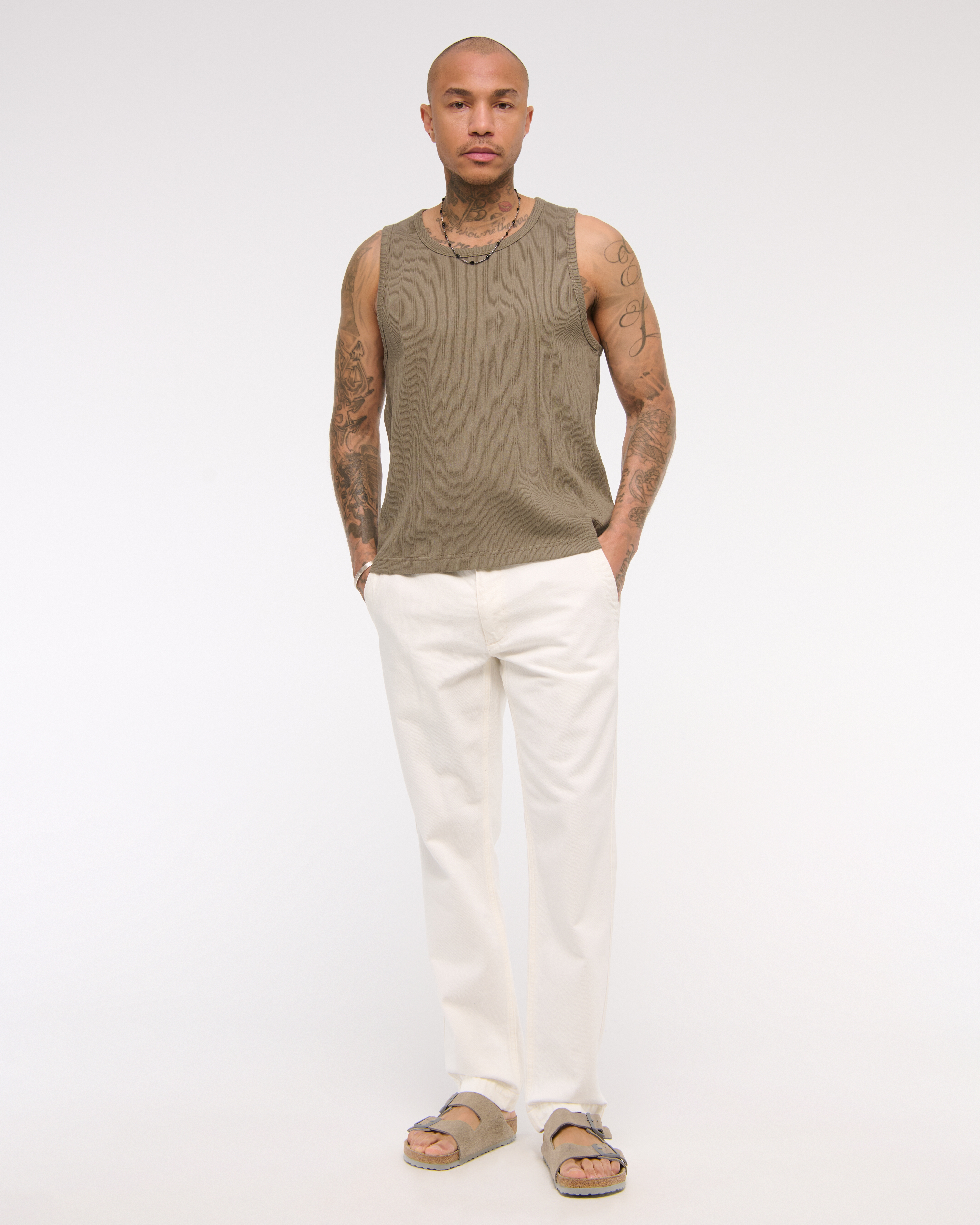 Abercrombie & Fitch Straight Jean In White