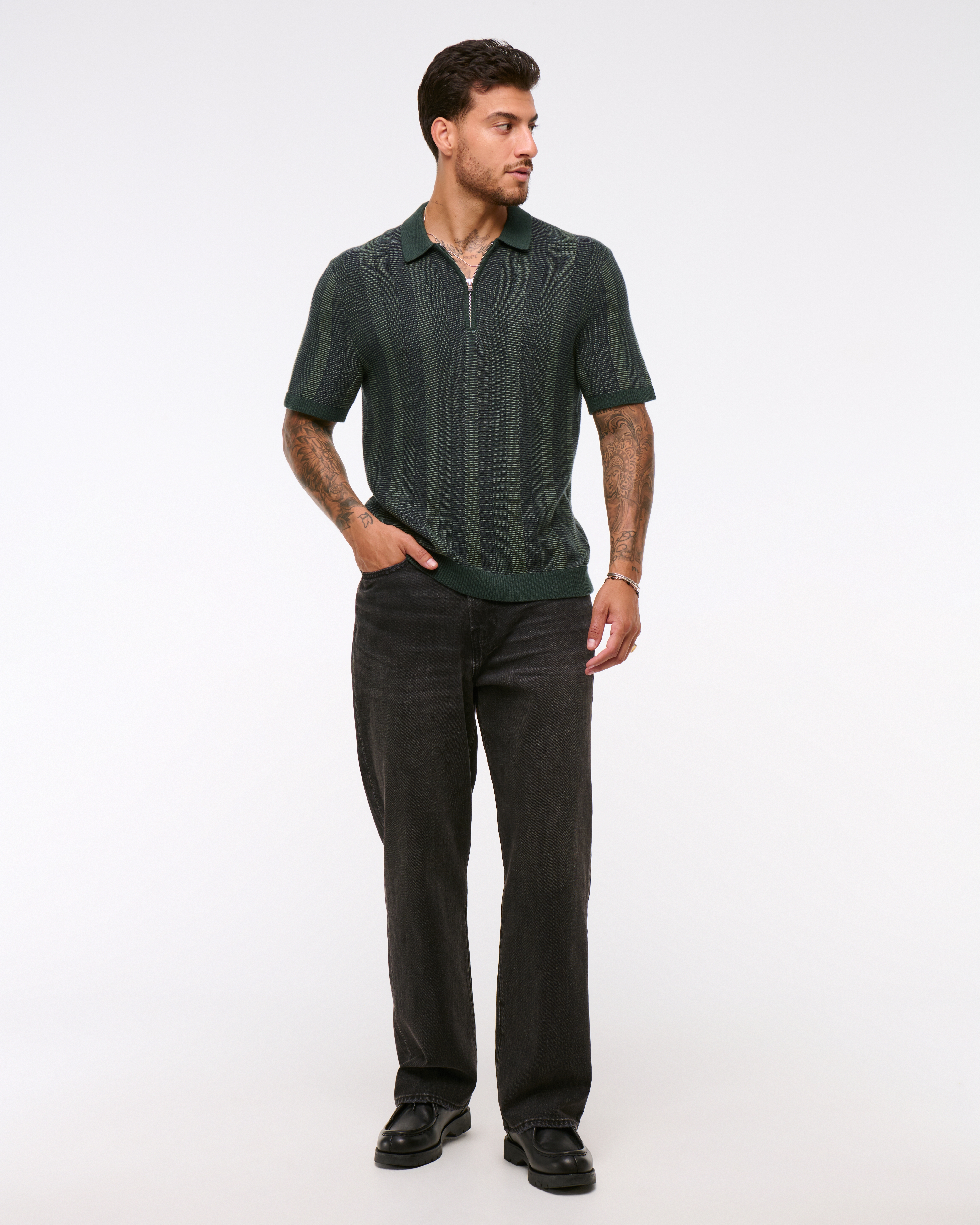 Abercrombie & Fitch Athletic Baggy Jean In Black