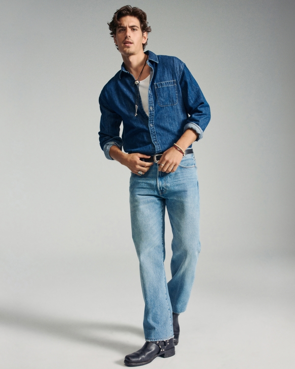 Relaxed Straight Jean, Medium Wash view 1