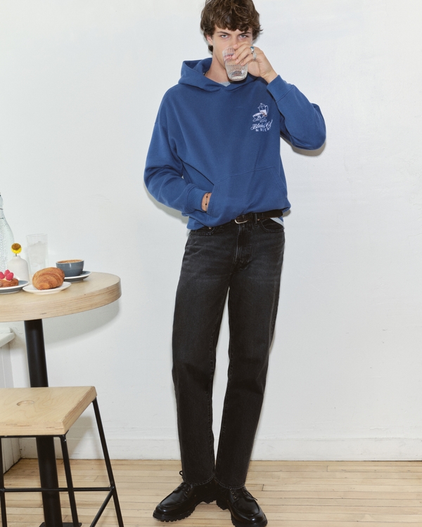 Relaxed Straight Jean, Black Wash view 1