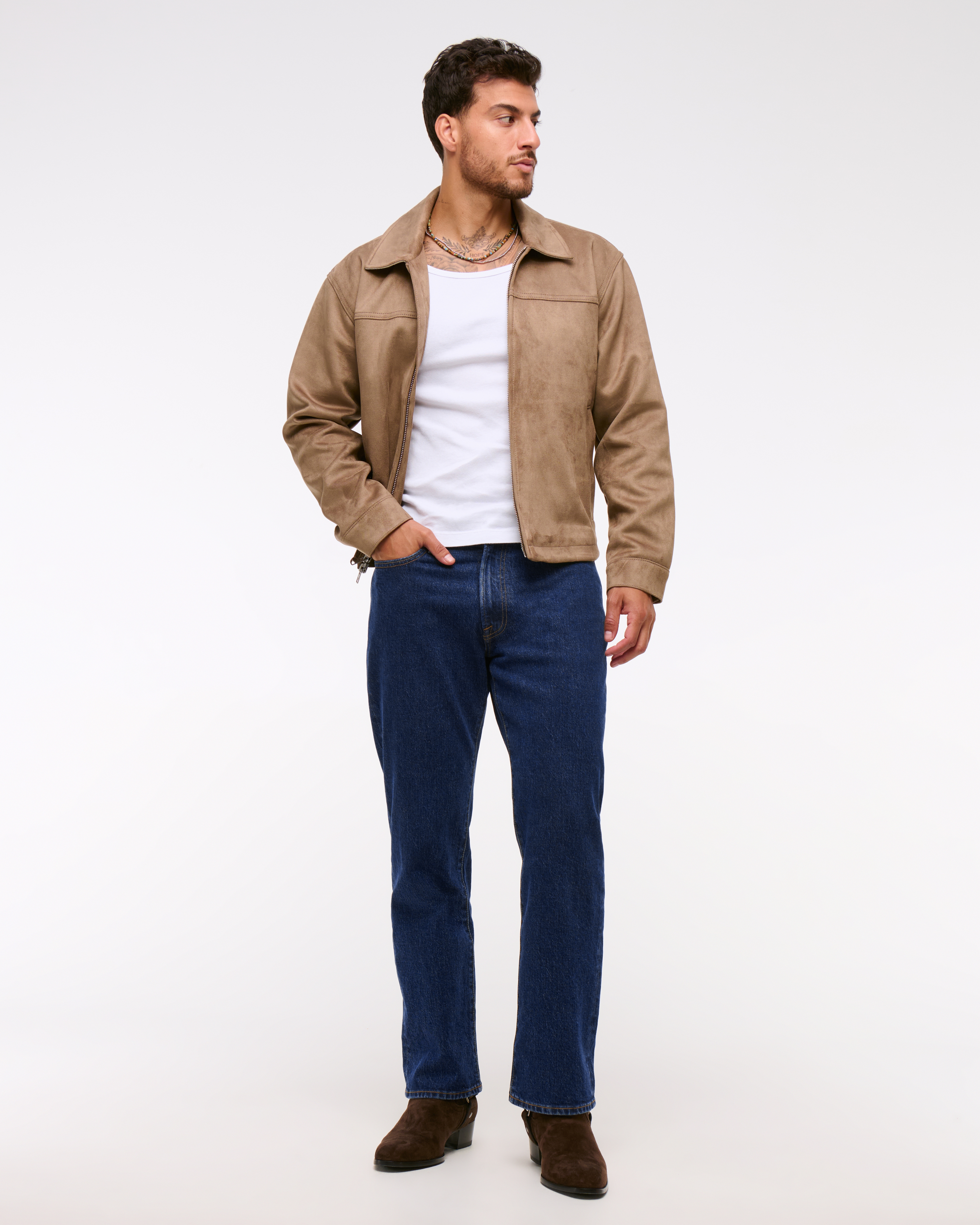 Abercrombie & Fitch Athletic Relaxed Straight Jean In Blue