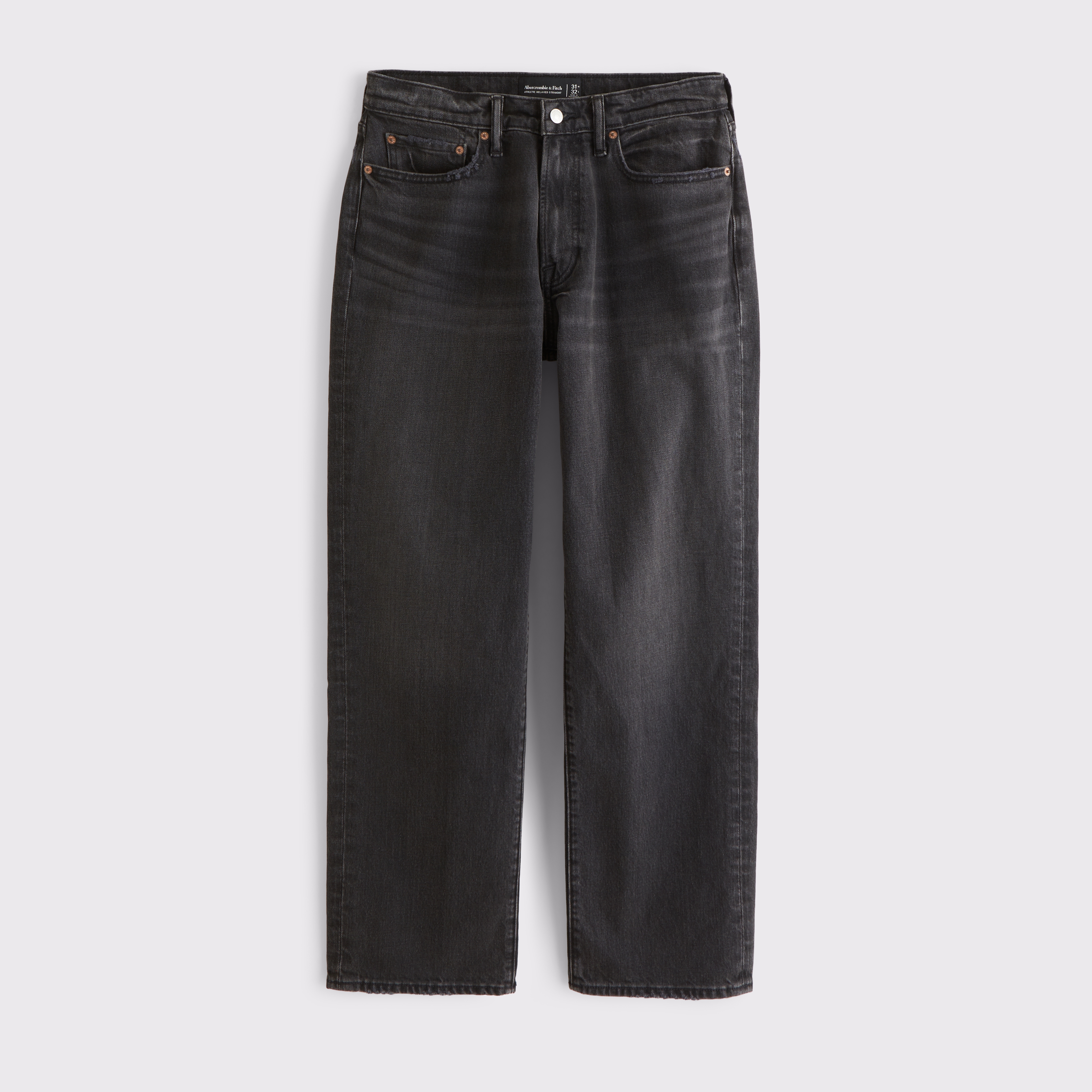 Abercrombie & Fitch Athletic Relaxed Straight Jean In Black