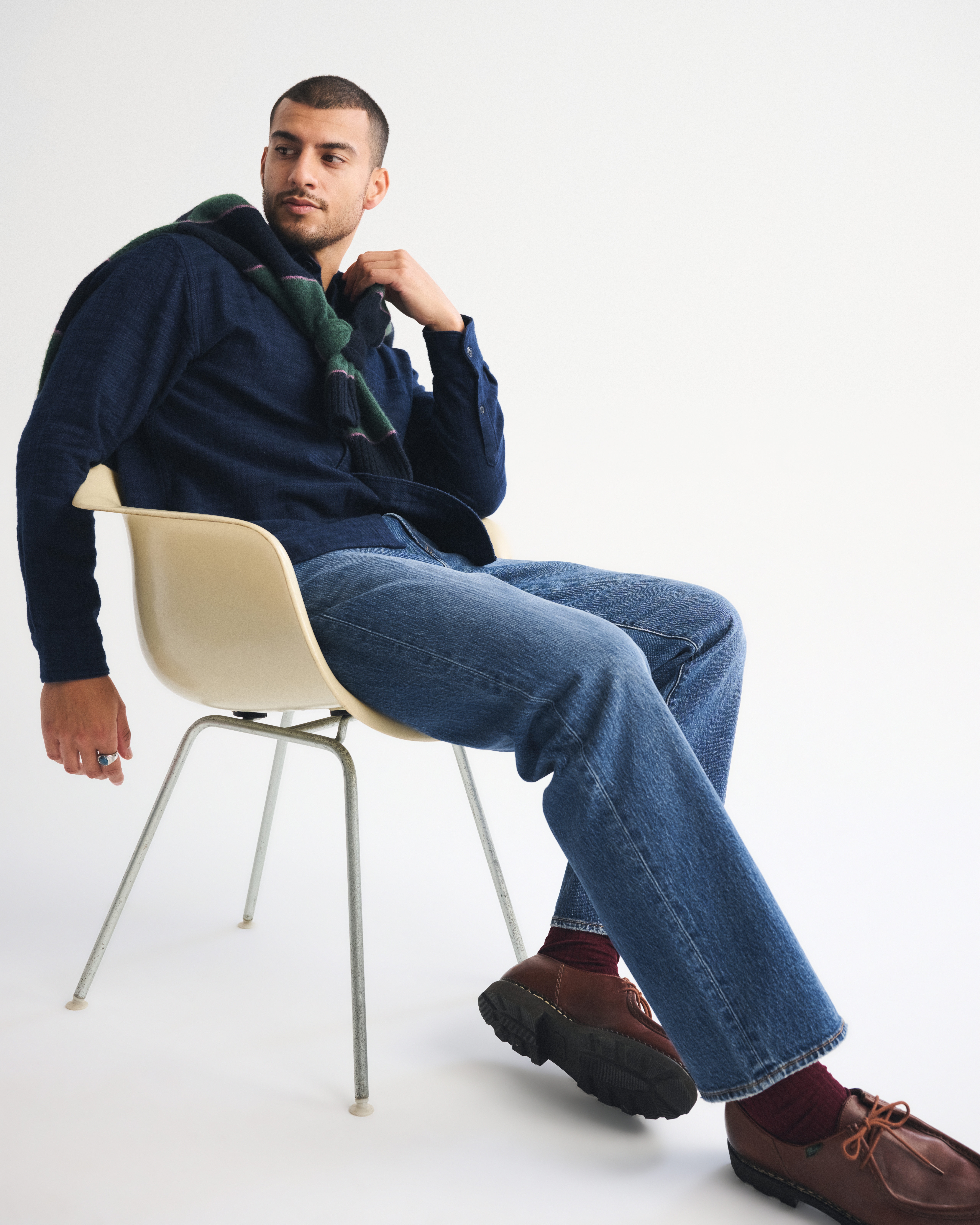 Abercrombie & Fitch Athletic Relaxed Straight Jean In Blue