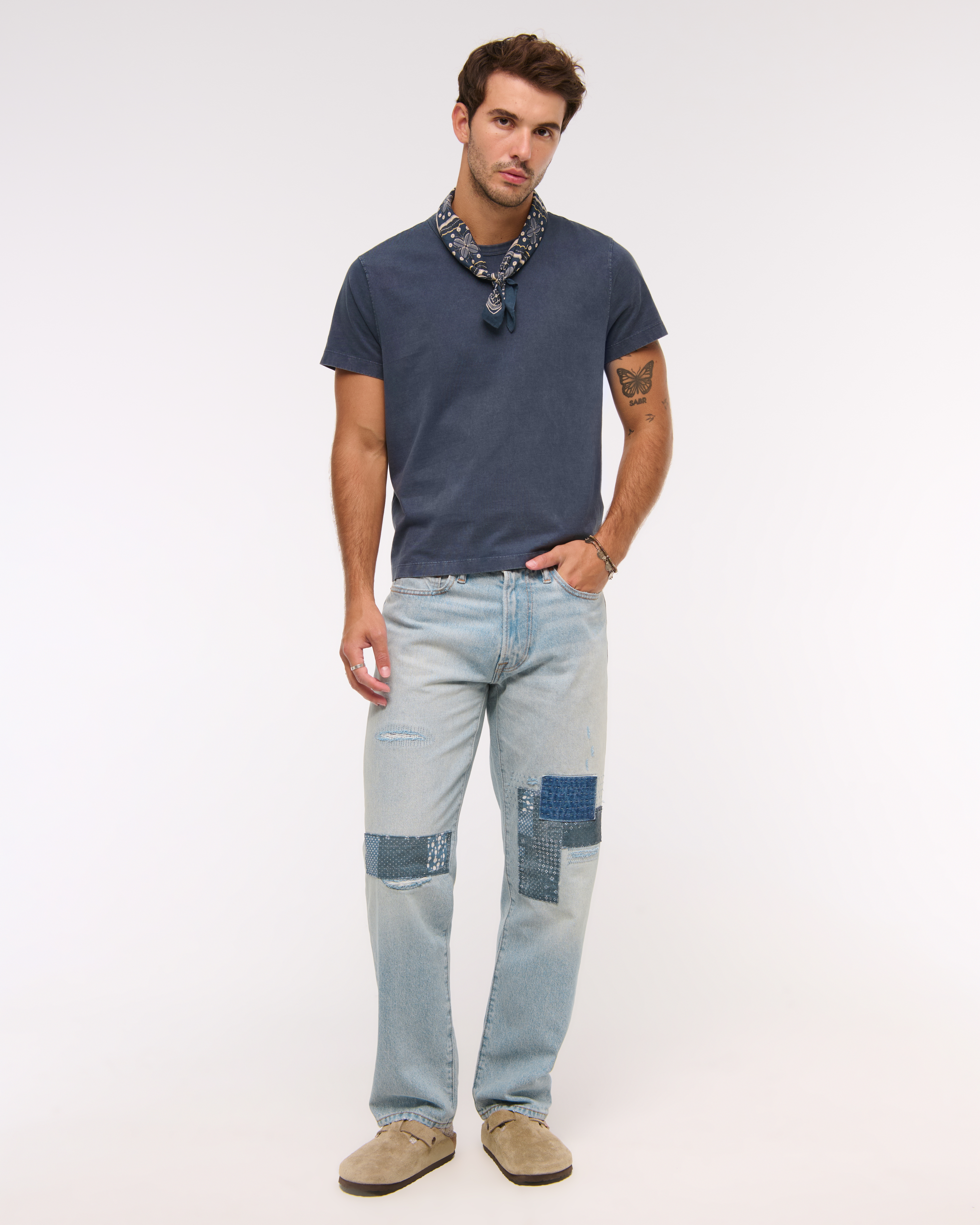 Abercrombie & Fitch Relaxed Straight Jean In Blue