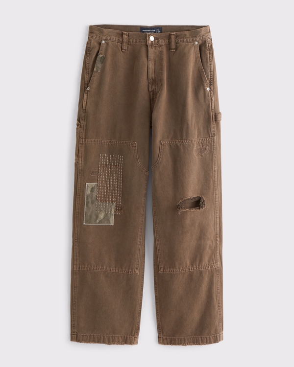Baggy Workwear Jean, Brown Wash view 1
